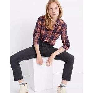 MADEWELL Classic Ex Boyfriend Flannel Shirt Edith Plaid XXS